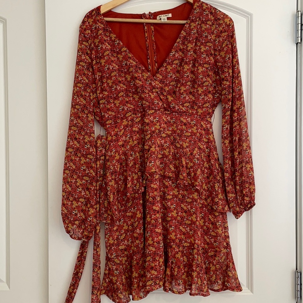 Miami orange floral dress 🍁 size M